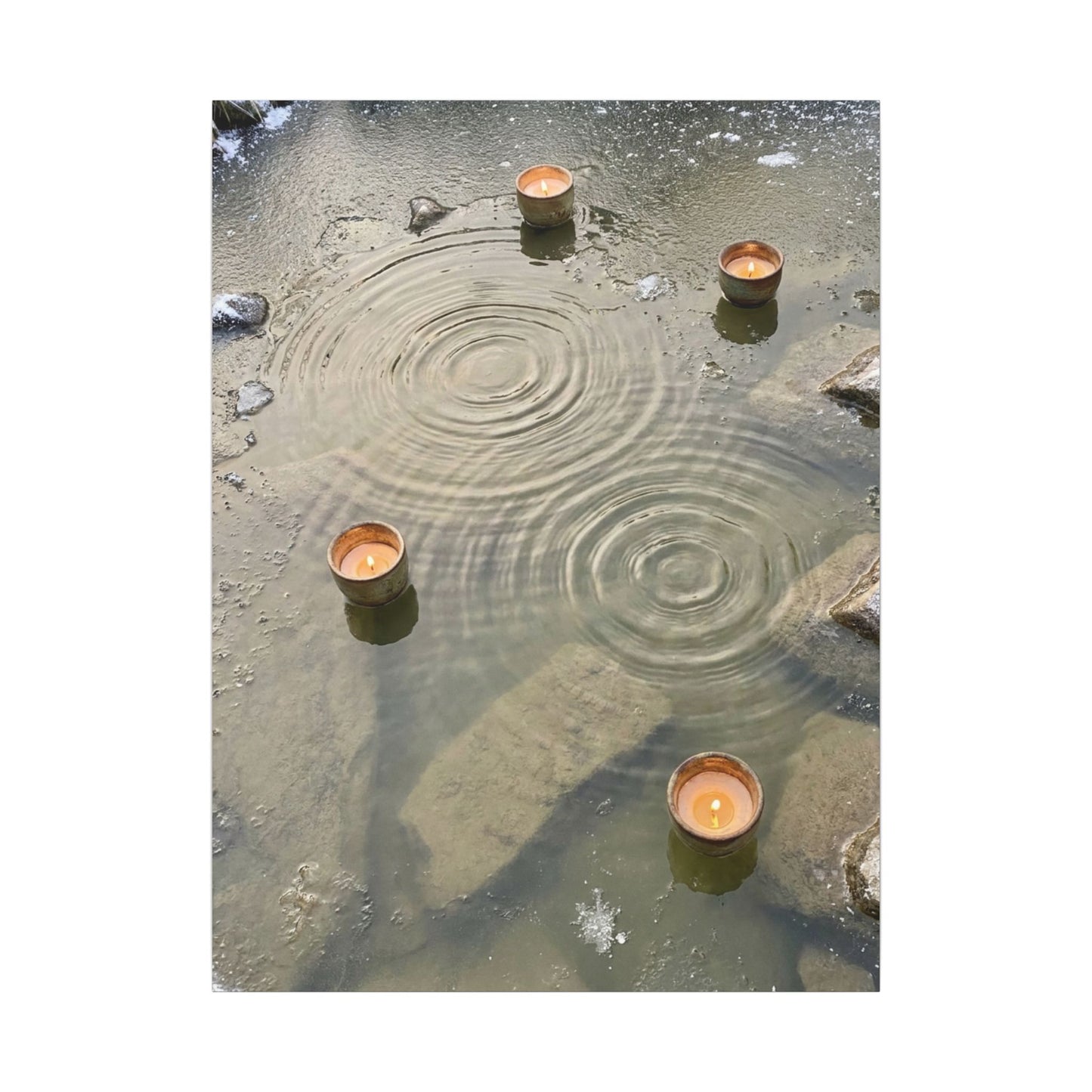 Water Ripple Canvas Art | Winter Japandi Japanese Pattern Art