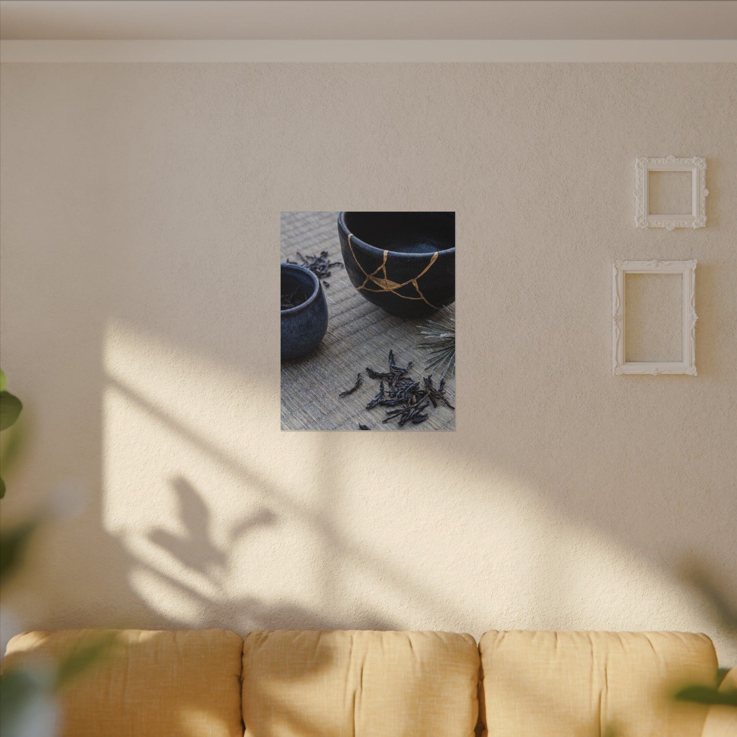 Kintsugi Tea Ceremony in Overcast | Gold Vein Canvas Art