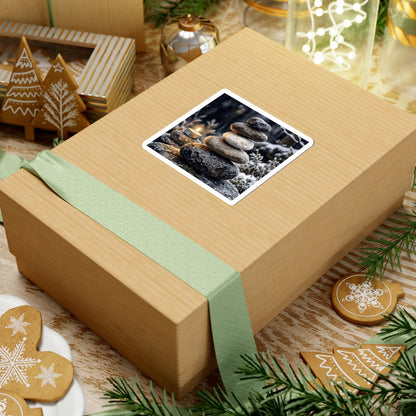 Winter River Stones Watercolor Sticker | Neutral Decor