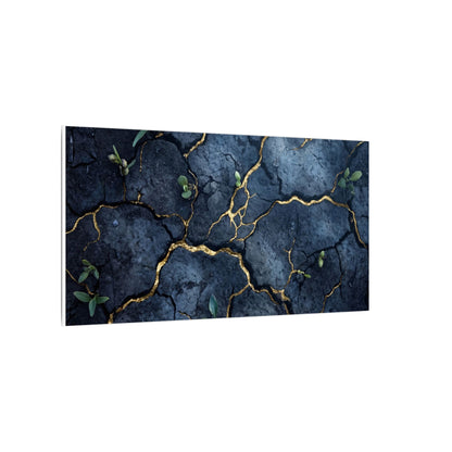 Cracked Earth Spring Canvas Art | Kintsugi Healing Design