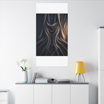 Moody Silk Drape Canvas Art - Shadow Zen Dark Japandi
