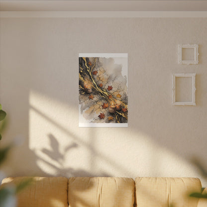 Cracked Earth Autumn Canvas Art | Japandi Warm Design