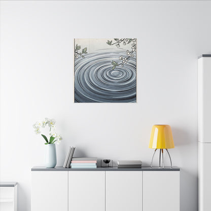Calm Water Ripple Canvas Art - Ukiyo E Inspired Zen