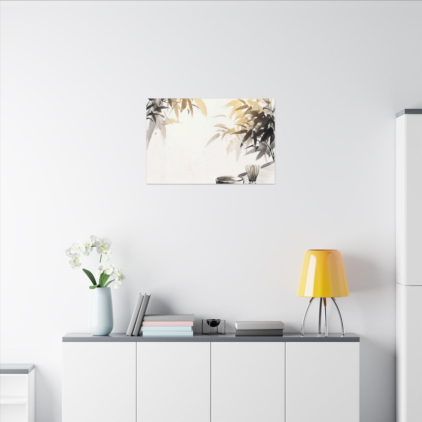 Tea Ceremony Sumi E Canvas Art | Serene Zen Art