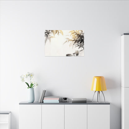 Tea Ceremony Sumi E Canvas Art | Serene Zen Art