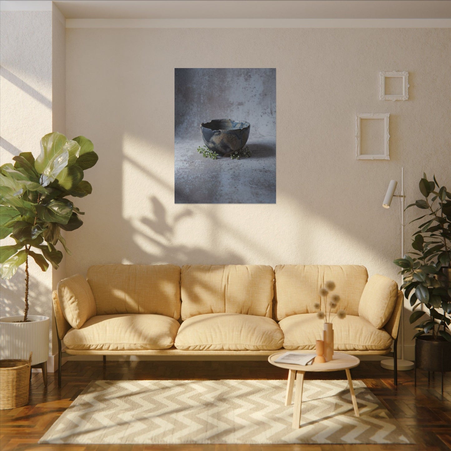 Ceramic Bowl Spring Canvas Art | Japandi Warm Design