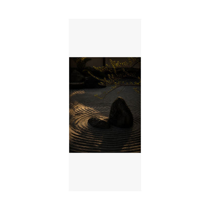 Golden Hour Rock Garden Wall Art Print - Dark Japandi Ma