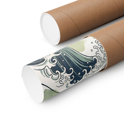 Ma Ocean Wave Wall Art Print - Zen Ukiyo E Inspired