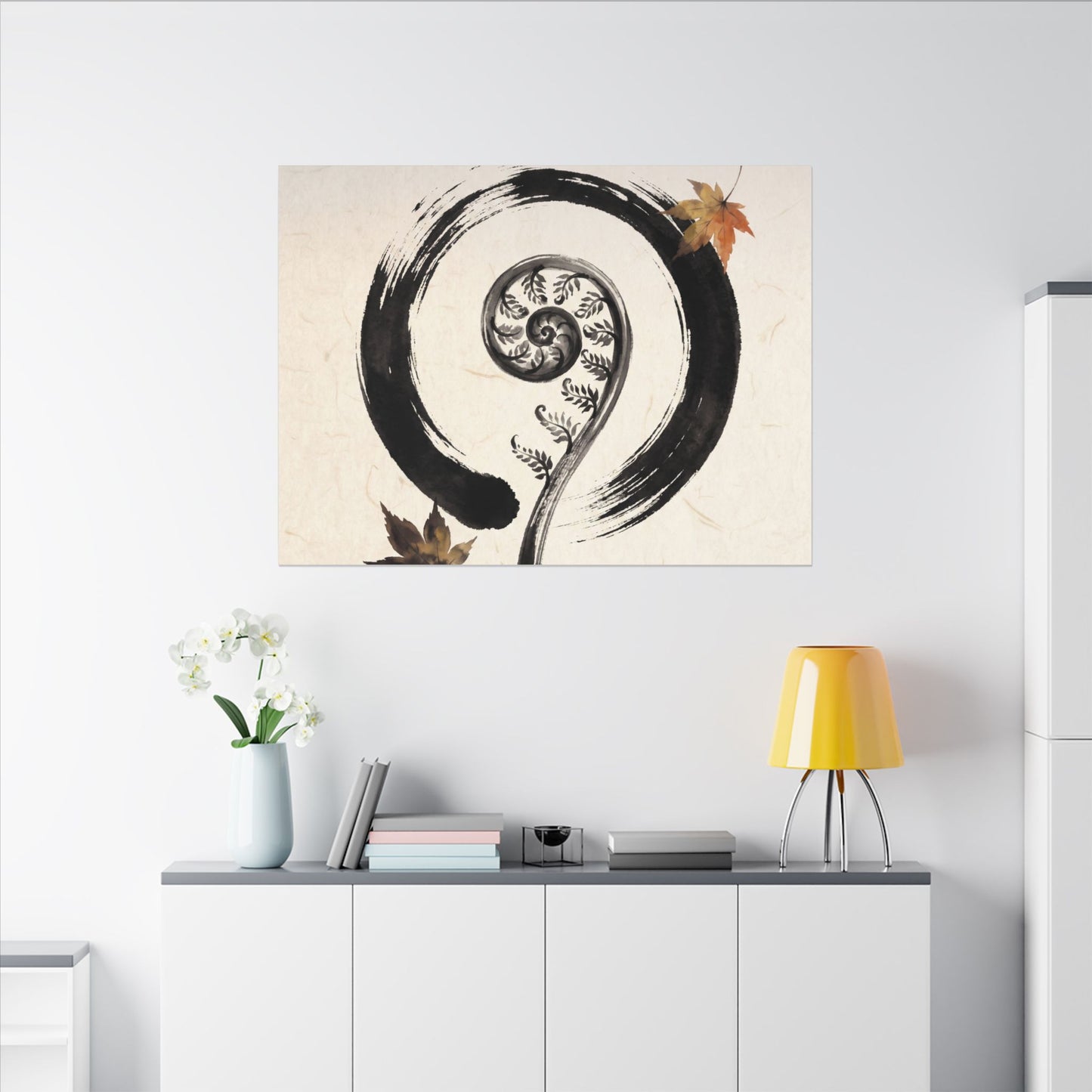 Fern Unfurling Autumn Canvas Art | Zen Peaceful Design