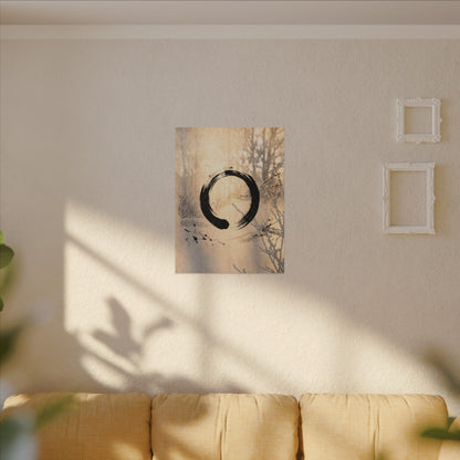 Shoji Screen Enso Canvas Art | Contemplative Zen Art