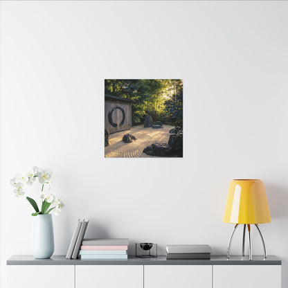 Rock Garden Enso Canvas Art | Tranquil Zen Art