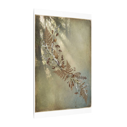 Winter Dried Flowers Forest Whimsy Canvas Art | Earthy Decor