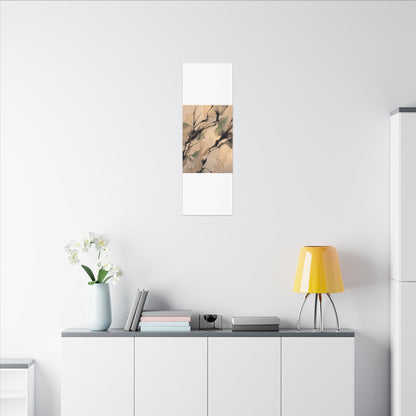 Japandi Shadow Play in Golden Hour | Watercolor Canvas Art