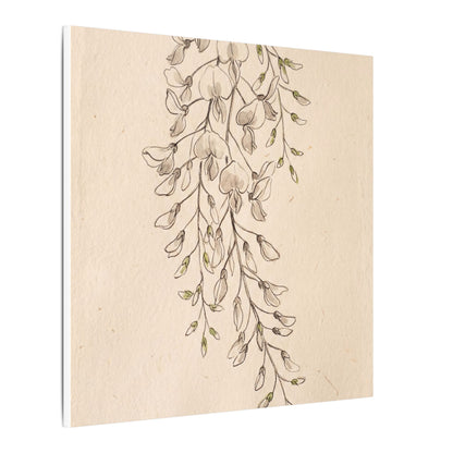 Japandi Wisteria in Golden Hour | Minimal Line Canvas Art