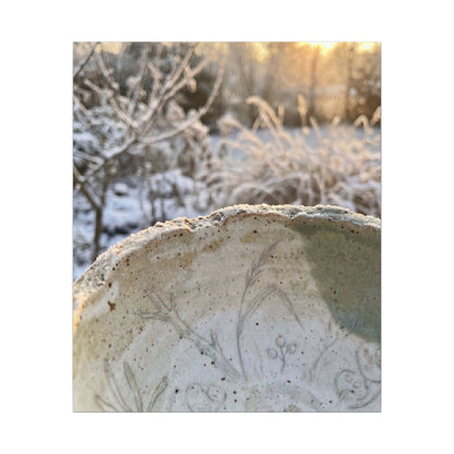 Ceramic Bowl Canvas Art | Winter Japandi Minimal Line Art