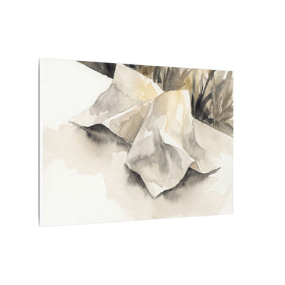Paper Fold Watercolor Canvas Art | Warm Japandi Art