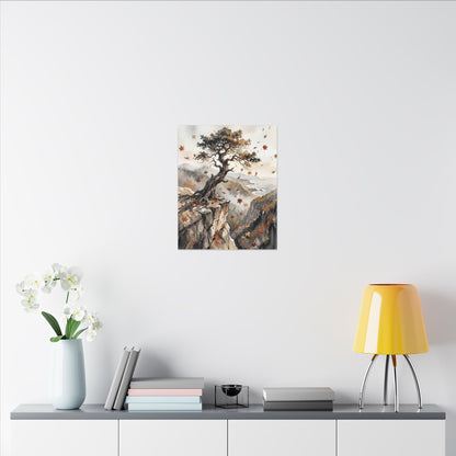 Autumn Pine Tree Watercolor Canvas Art | Warm Decor