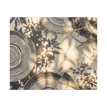Healing Water Ripple Canvas Art - Gold Vein Kintsugi