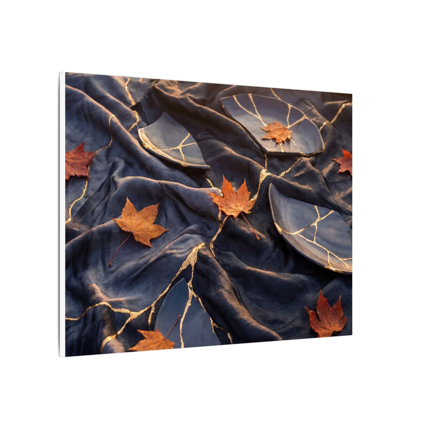 Golden Hour Silk Drape Canvas Art - Kintsugi Shibui