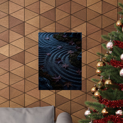 Autumn Rock Garden Dark Texture Wall Art Print | Moody Decor