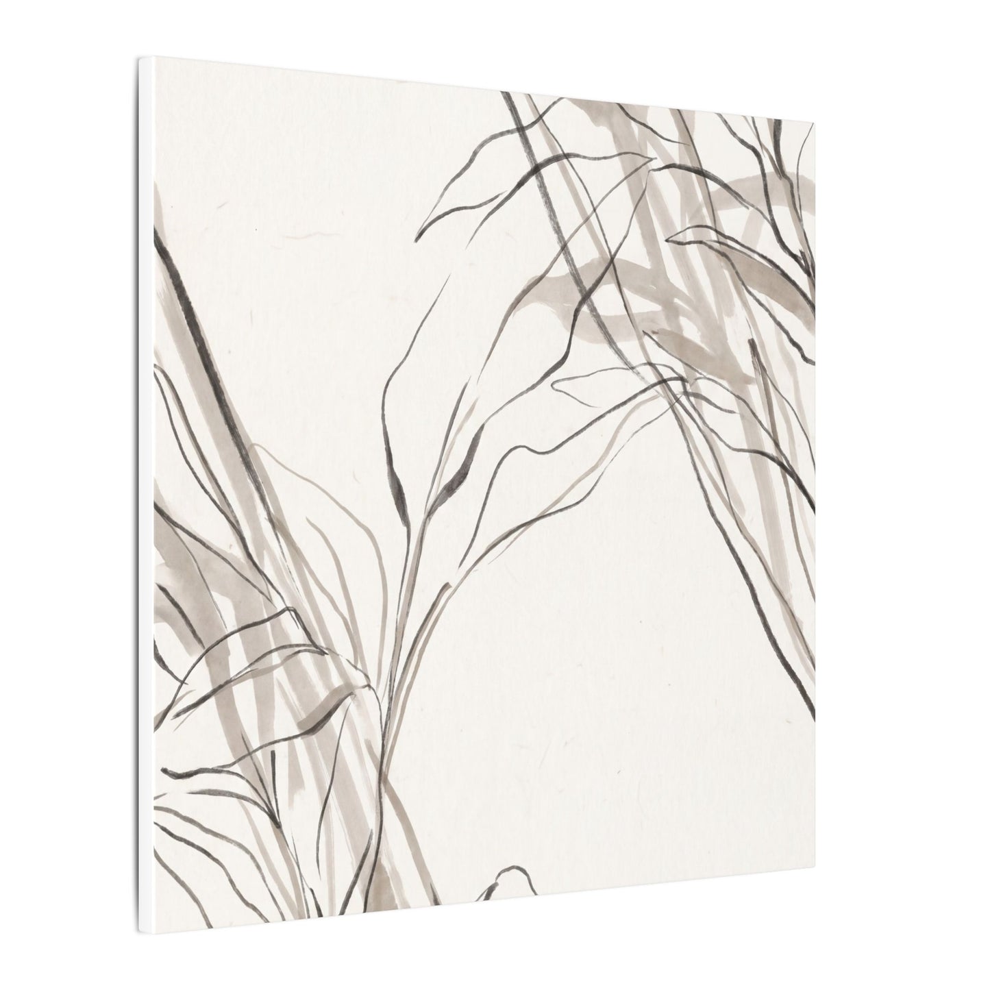 Neutral Shoji Screen Canvas Art - Minimal Line Japandi