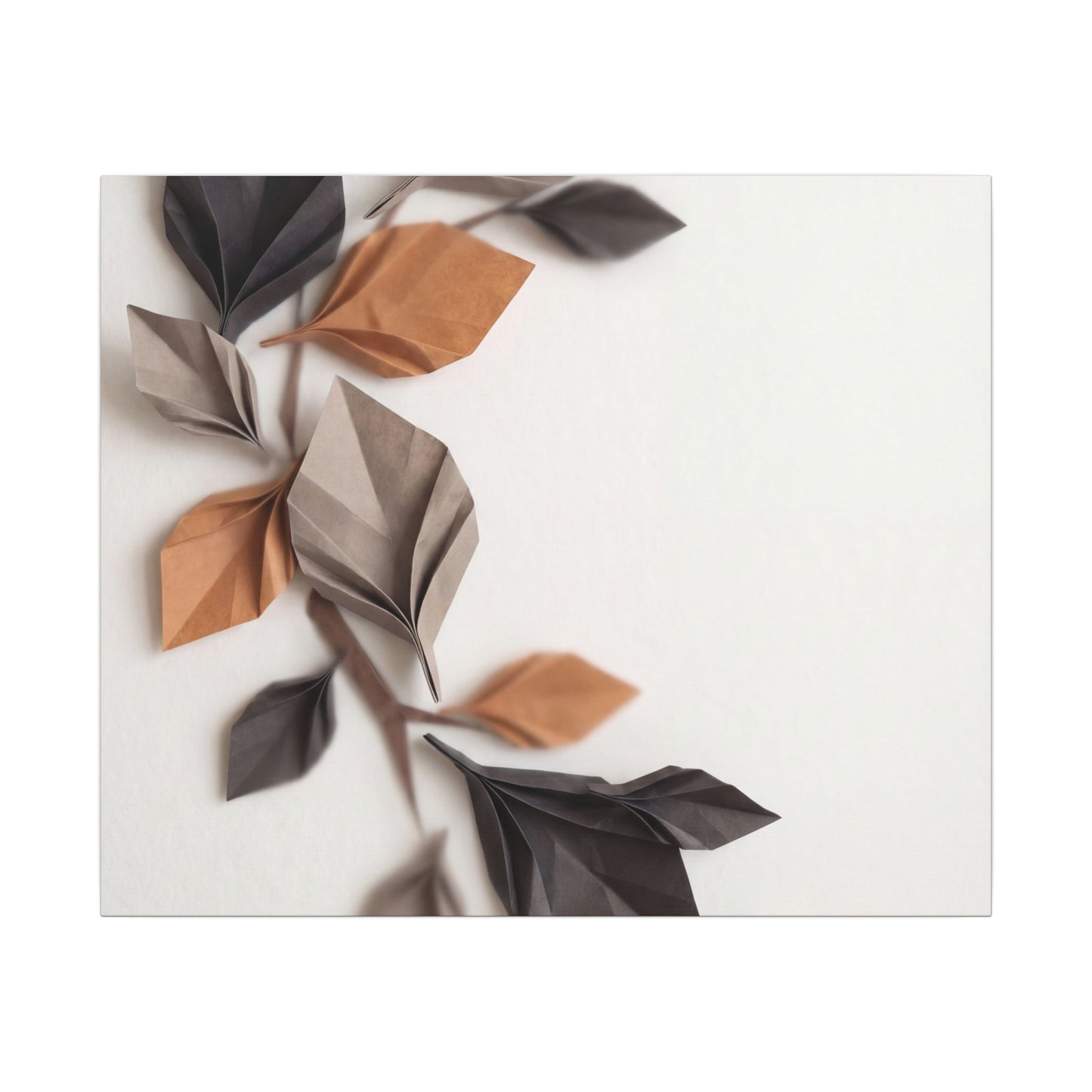 Paper Fold Autumn Canvas Art | Japandi Earthy Design