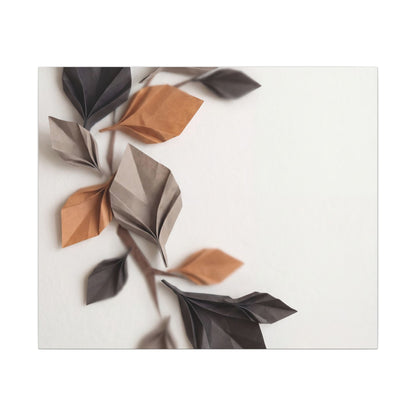 Paper Fold Autumn Canvas Art | Japandi Earthy Design