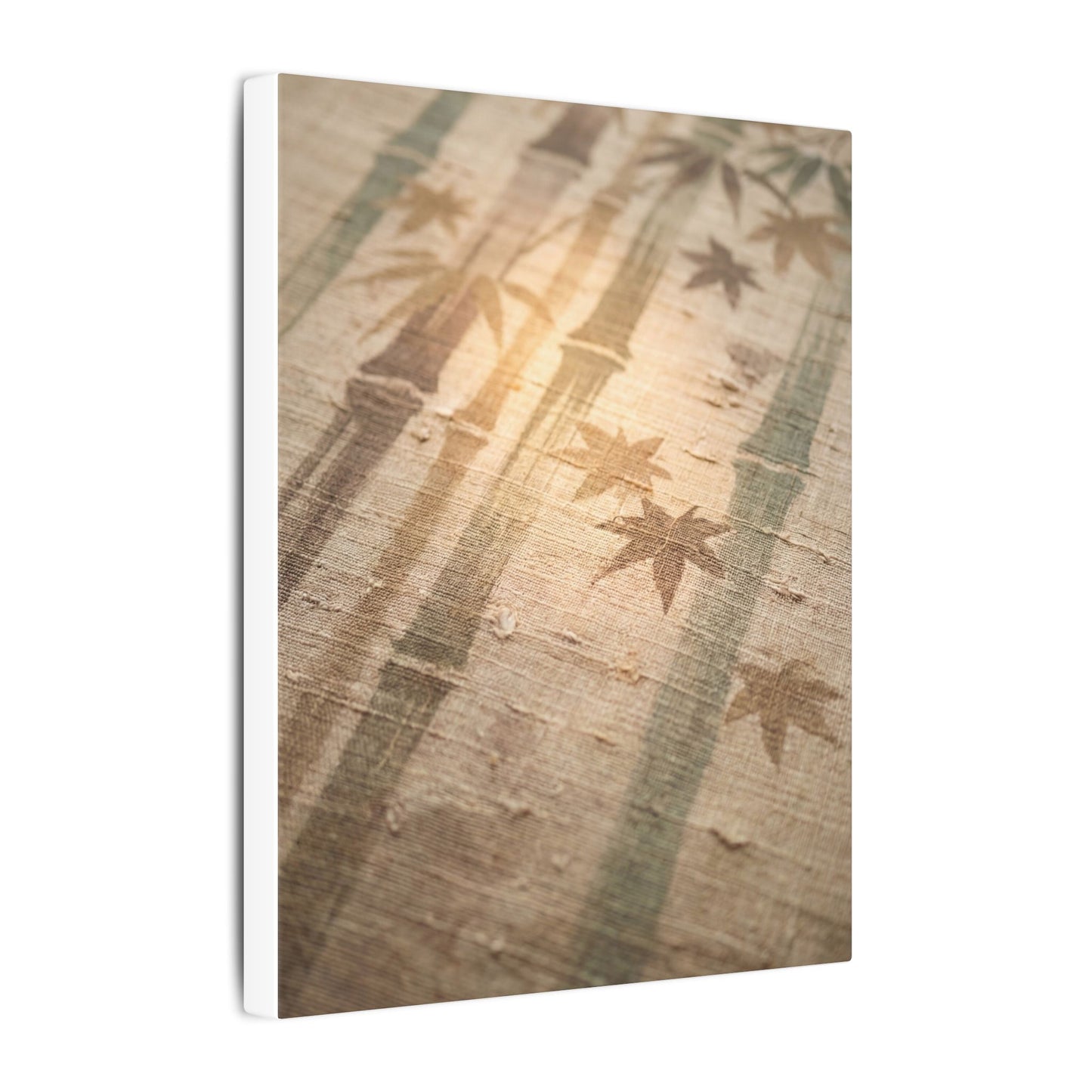 Autumn Bamboo Grove Japanese Pattern Canvas Art | Neutral Decor