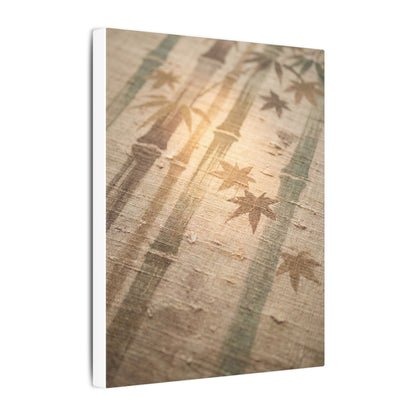 Autumn Bamboo Grove Japanese Pattern Canvas Art | Neutral Decor