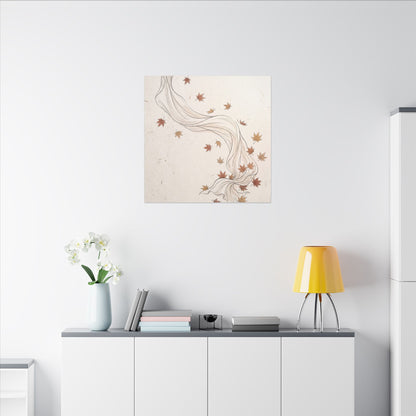 Japandi Silk Drape in Dawn | Minimal Line Canvas Art