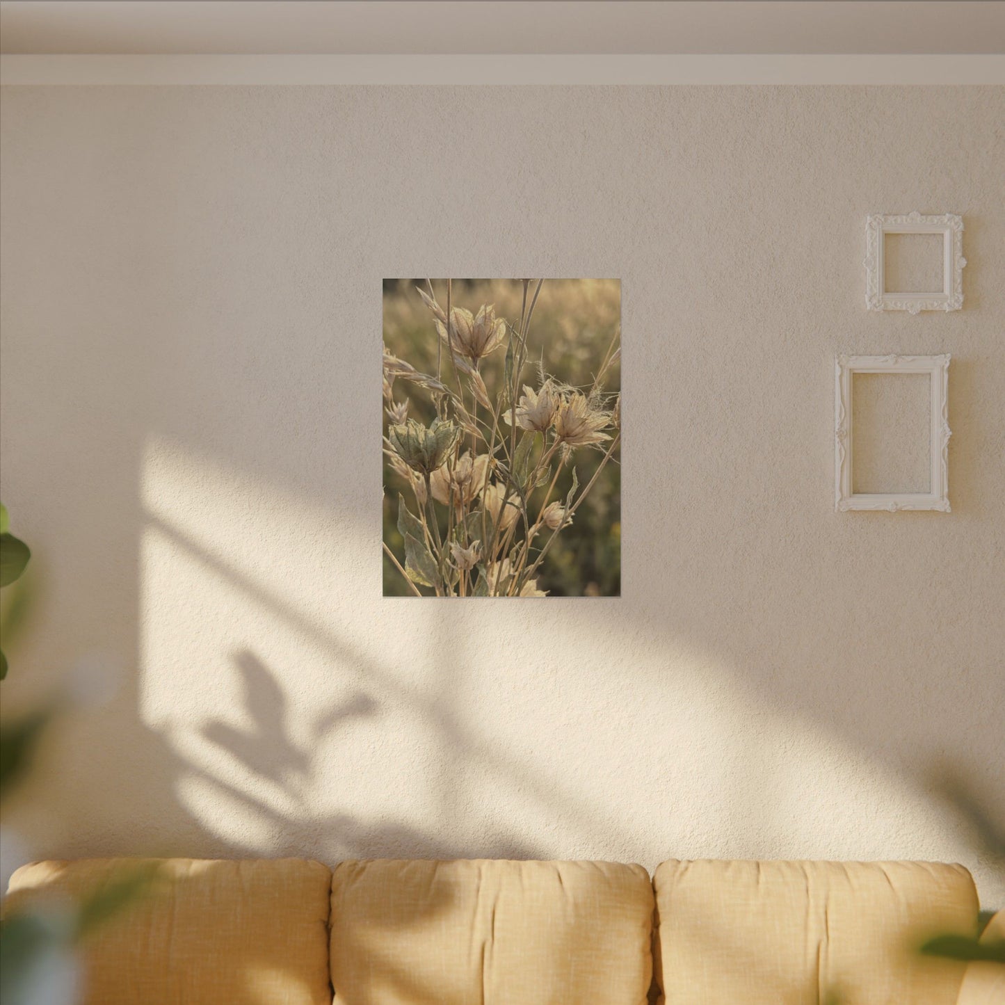 Summer Dried Flowers Minimal Line Canvas Art | Cozy Decor