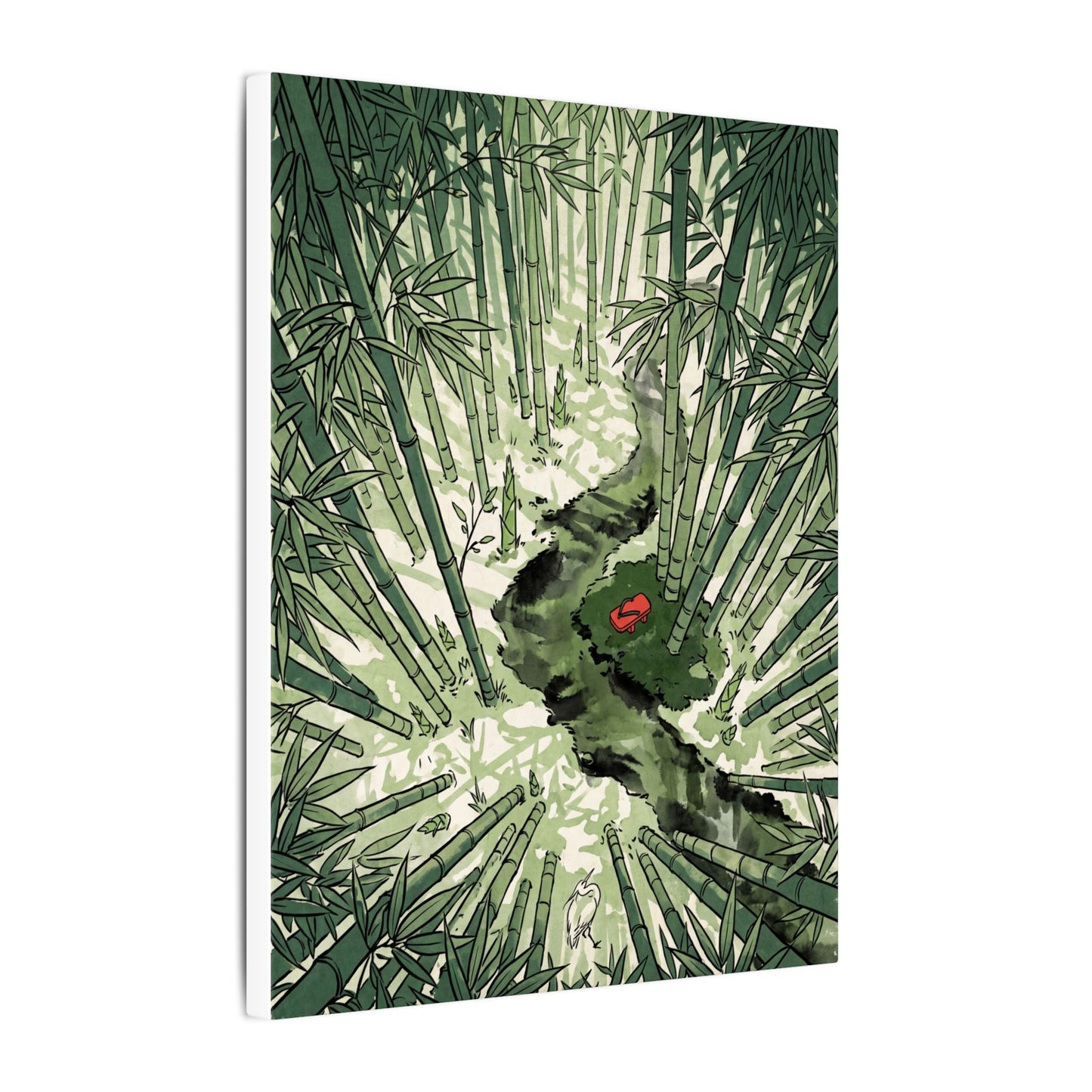 Peaceful Bamboo Grove Canvas Art - Ukiyo E Inspired Zen