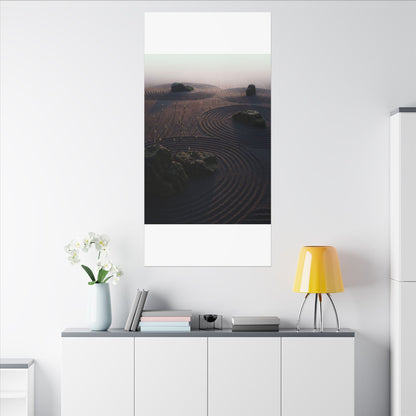 Spring Rock Garden Shadow Zen Canvas Art | Luxurious Decor