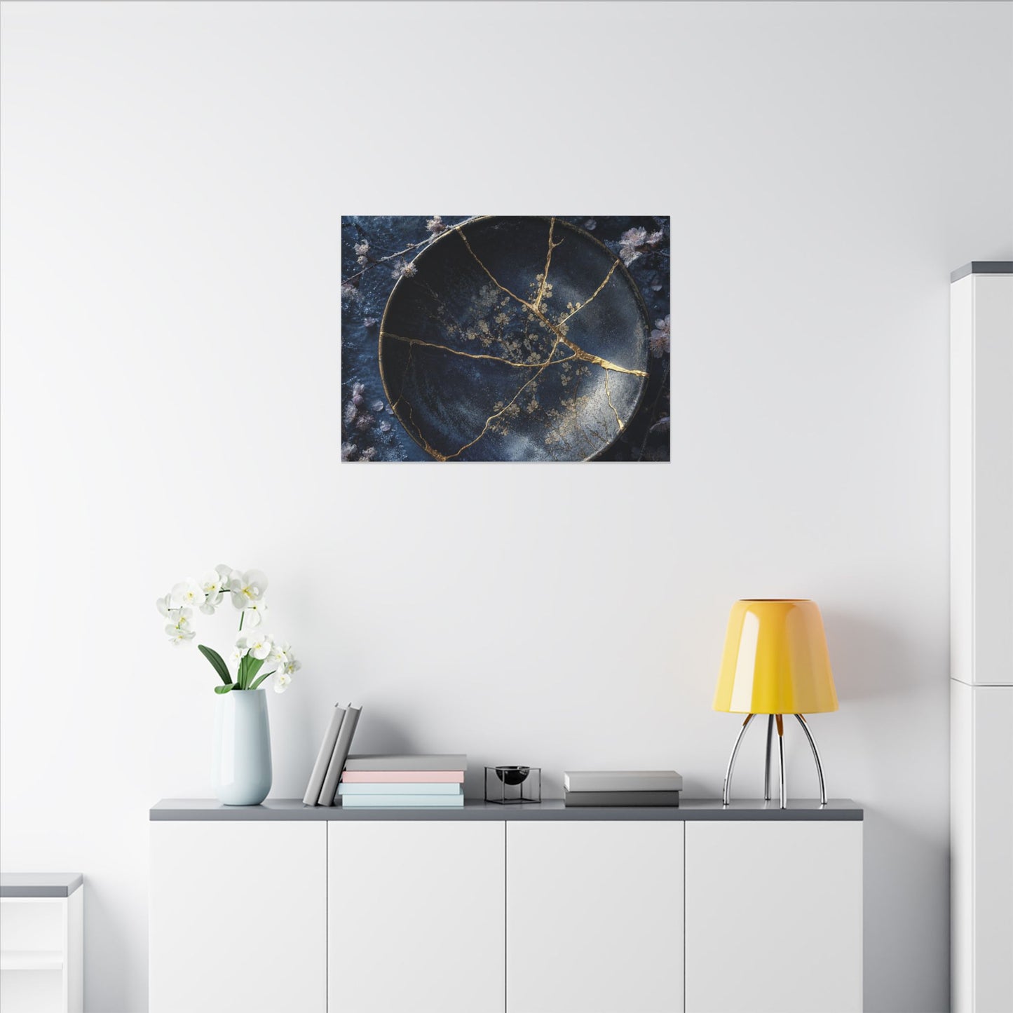 Cherry Blossom Winter Canvas Art | Kintsugi Philosophical Design