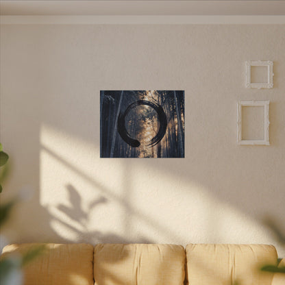 Bamboo Grove Canvas Art | Winter Zen Enso Art