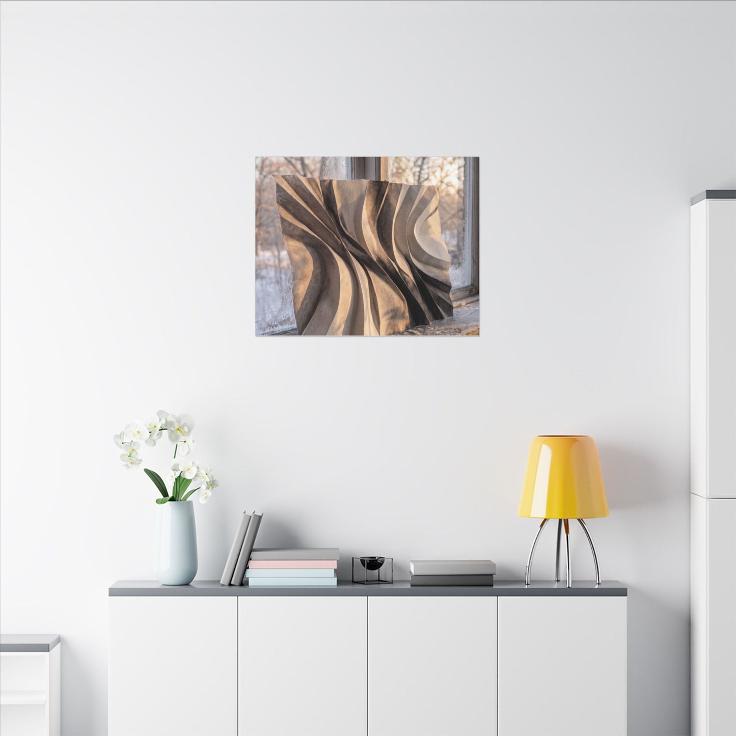 Mono No Aware Paper Fold Canvas Art - Japandi Minimal Line