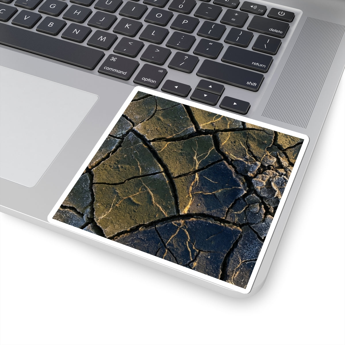 Moody Cracked Earth Sticker - Moody Minimal Dark Japandi Art Print
