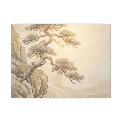 Winter Pine Tree Japanese Pattern Canvas Art | Elegant Decor