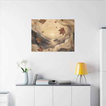 Autumn Silk Drape Watercolor Canvas Art | Earthy Decor