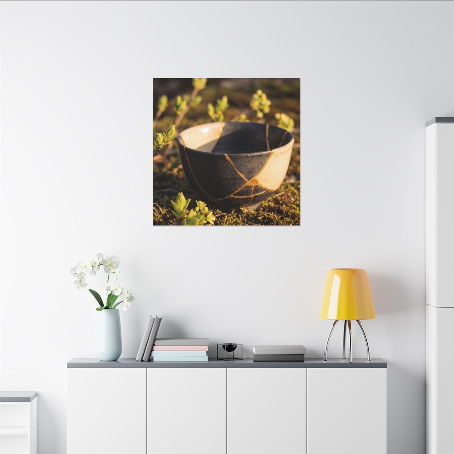 Seijaku Broken Pottery Canvas Art - Kintsugi Gold Repair