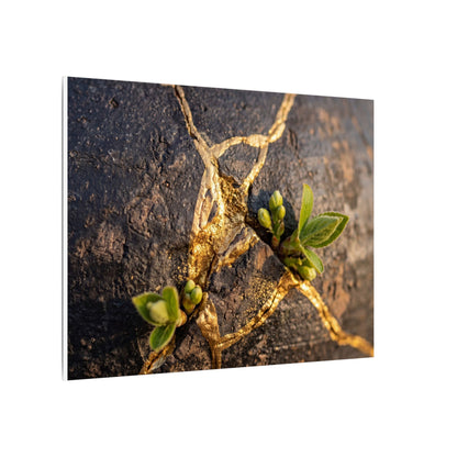 Rust Patina Gold Repair Canvas Art | Resilient Kintsugi Art