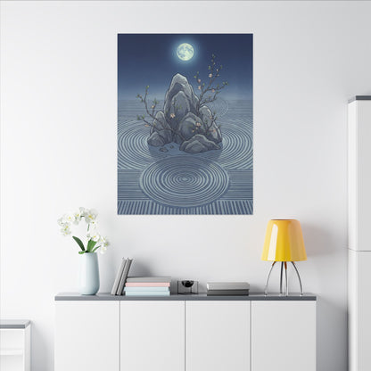Spring Rock Garden Ukiyo E Inspired Canvas Art | Tranquil Decor