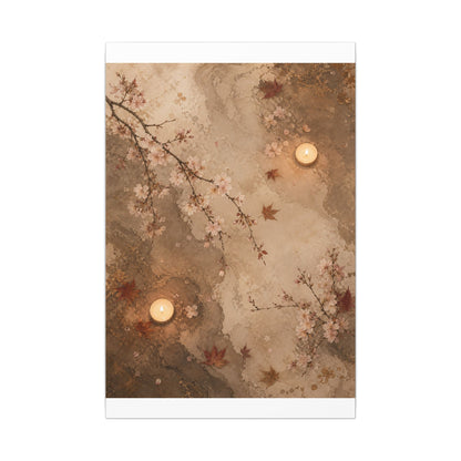 Cherry Blossom Canvas Art | Autumn Japandi Japanese Pattern Art