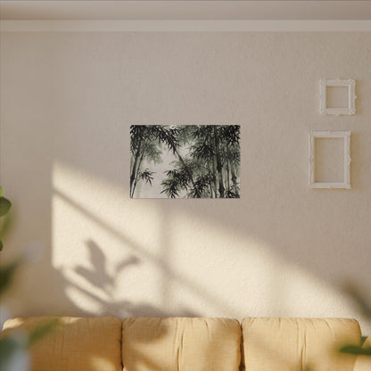 Zen Bamboo Grove in Overcast | Sumi E Canvas Art