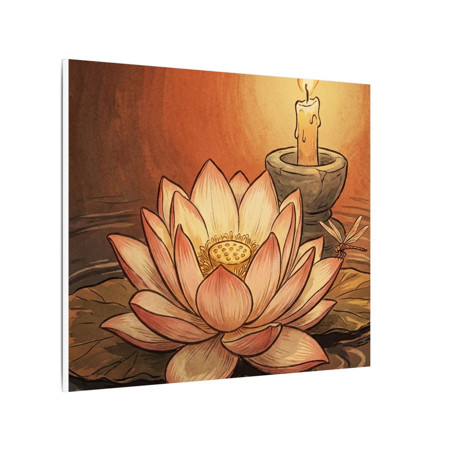 Lotus Flower Summer Canvas Art | Zen Contemplative Design