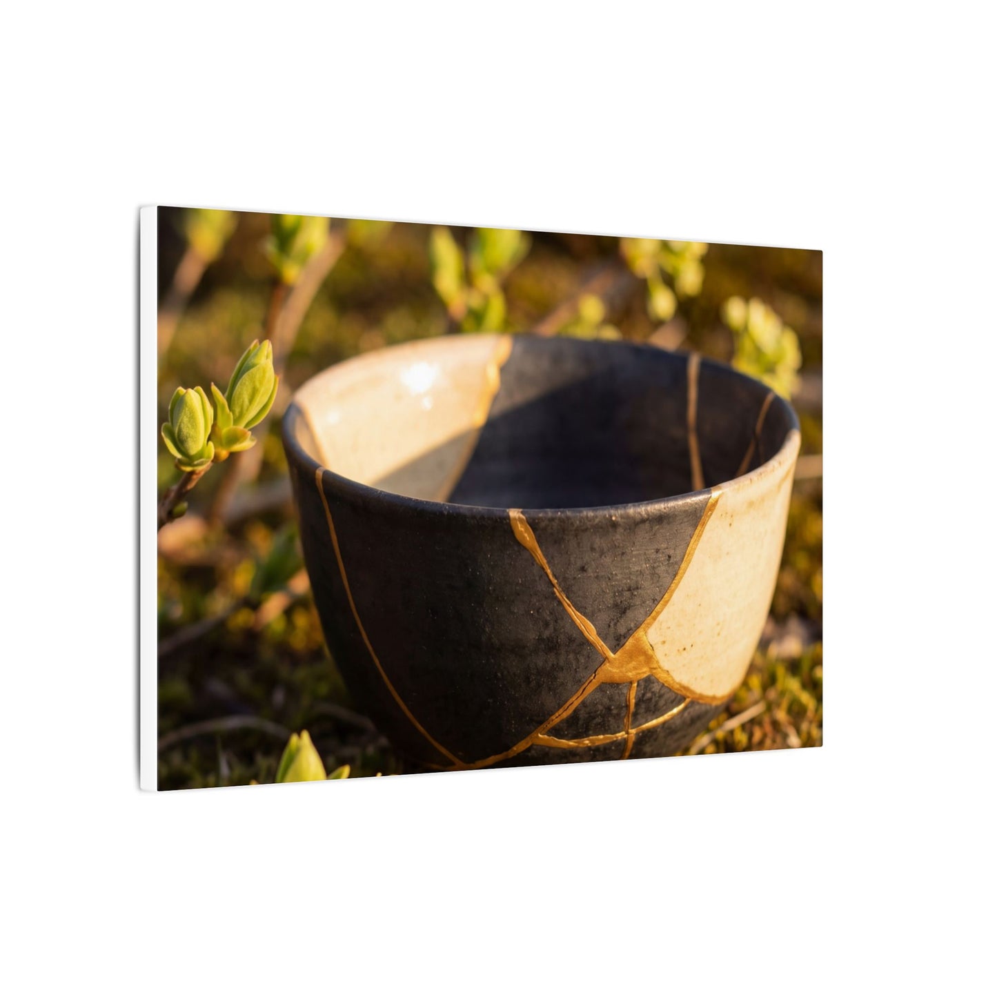 Seijaku Broken Pottery Canvas Art - Kintsugi Gold Repair