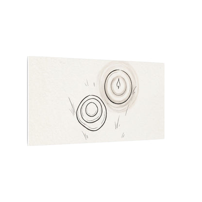 River Stones Canvas Art | Winter Japandi Minimal Line Art