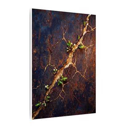Rust Patina Spring Canvas Art | Kintsugi Resilient Design
