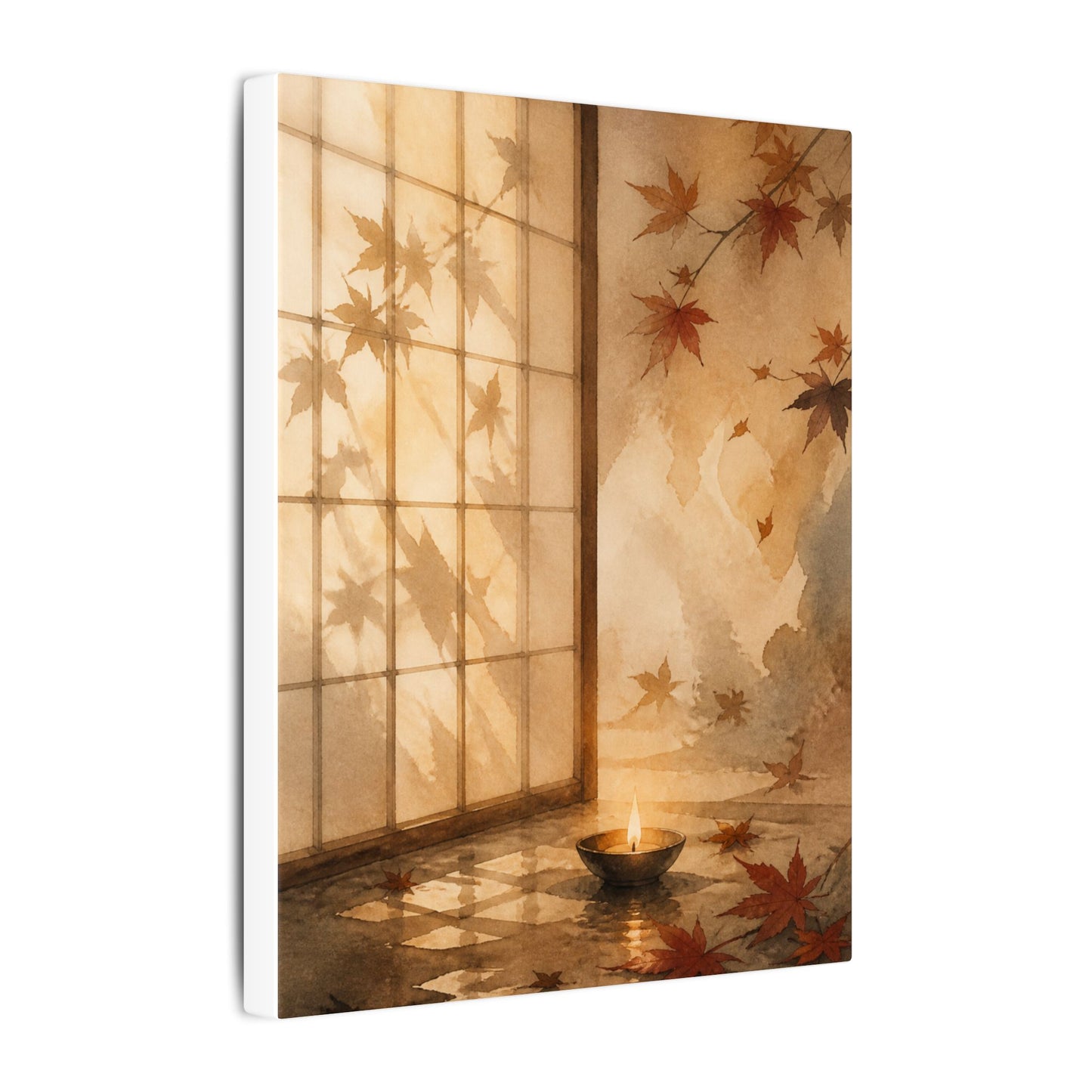 Candlelight Shoji Screen Canvas Art - Japandi Ma