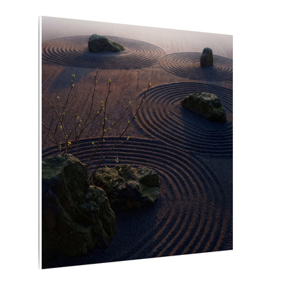 Spring Rock Garden Shadow Zen Canvas Art | Luxurious Decor